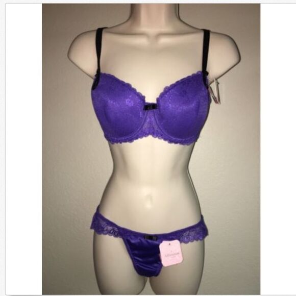 Affinitas 3pc Set Bra Panty Babydoll 34D Large NWT - Picture 1 of 6